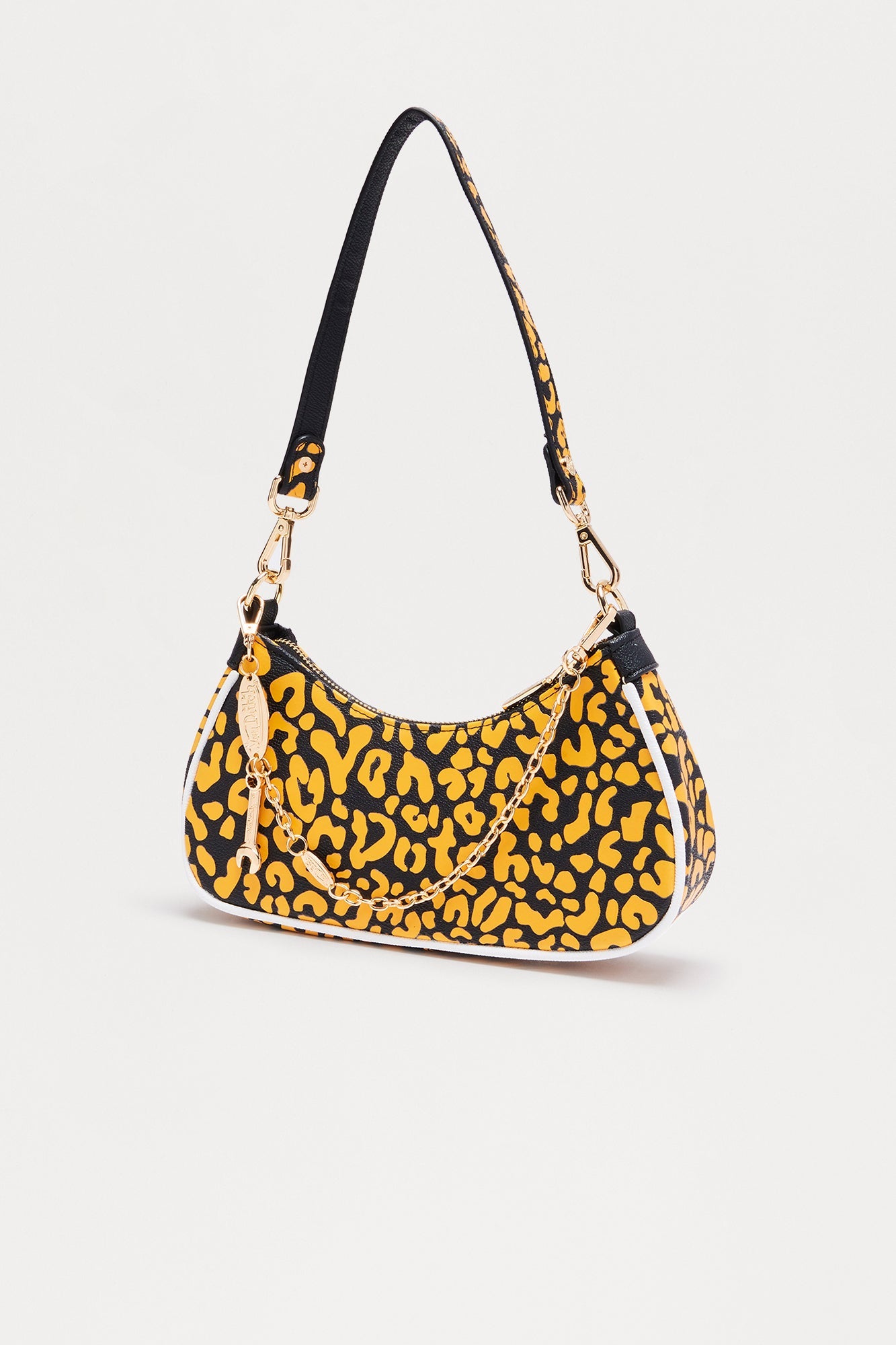 Cheetah Guuurl Faux Leather Von Dutch Shoulder Bag - Orange/combo