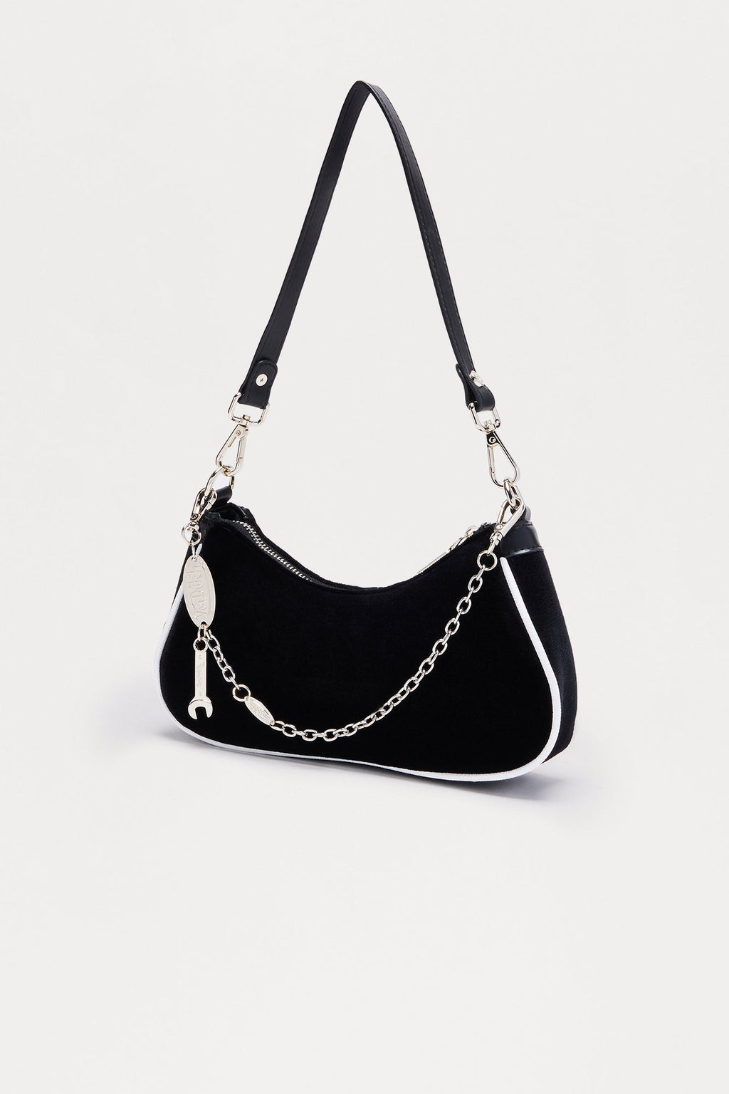 Velvet Edit Von Dutch Shoulder Bag - Black/White