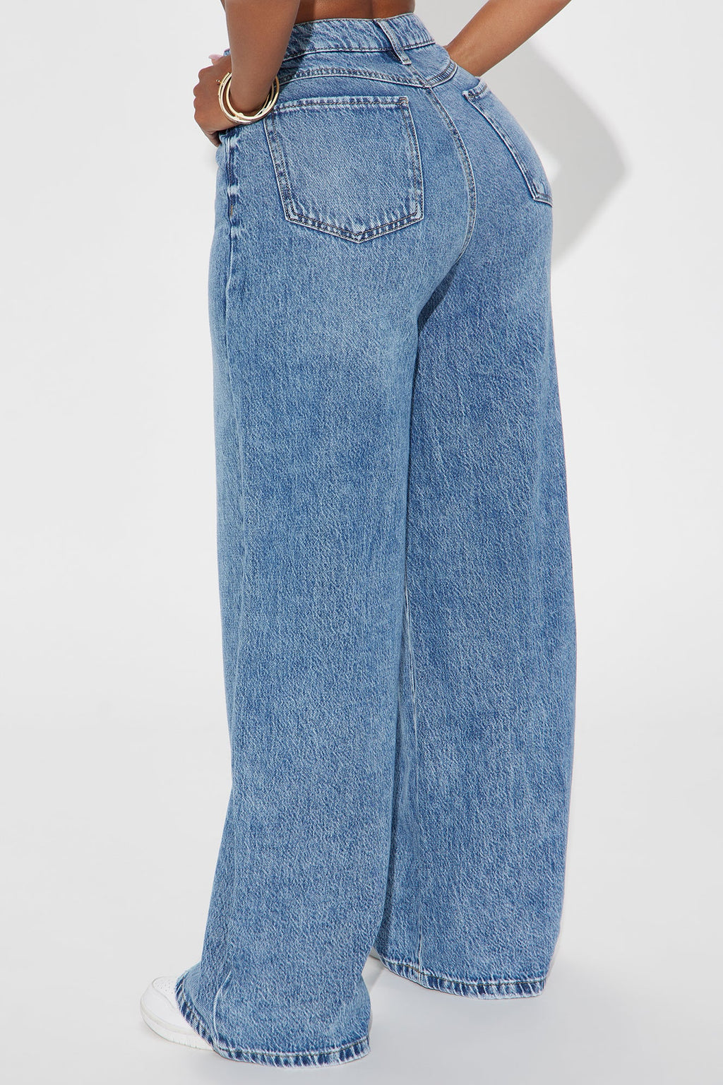 Solange Baggy Wide Leg Jeans - Medium Wash