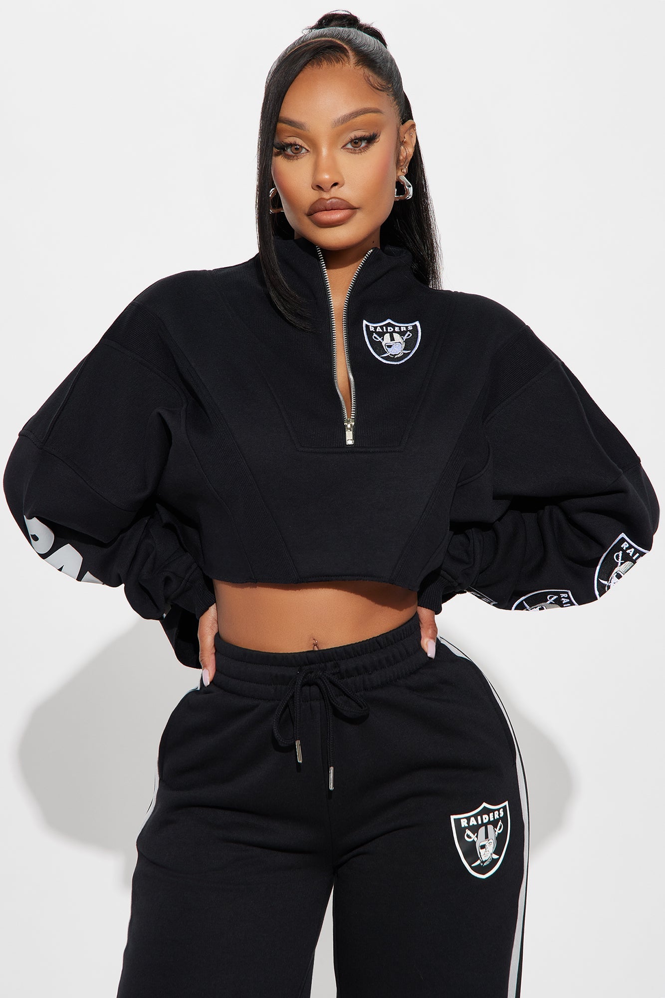 Raiders Second Half Come-Back Zip Sweatshirt - Black