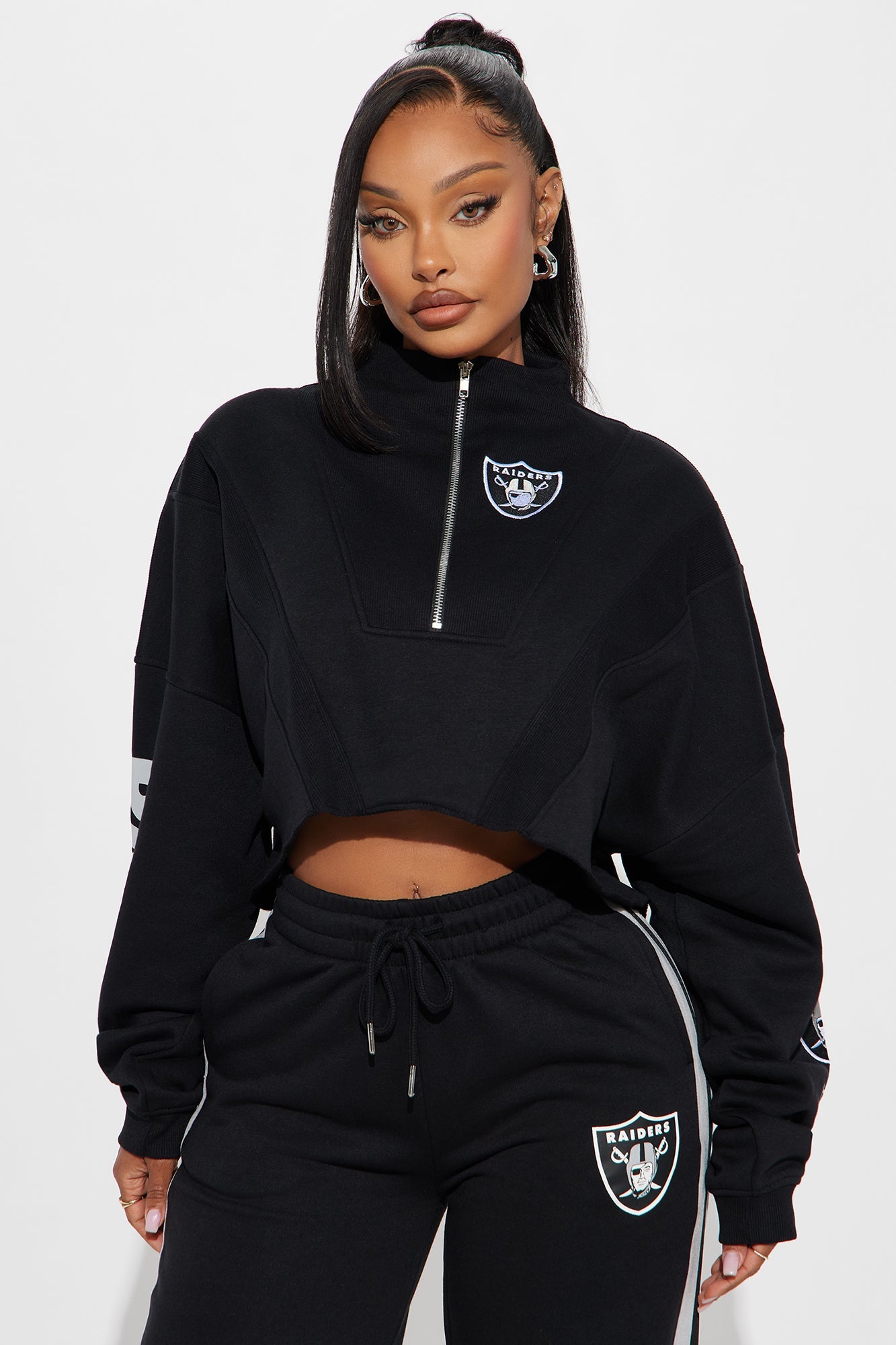 Raiders Second Half Come-Back Zip Sweatshirt - Black