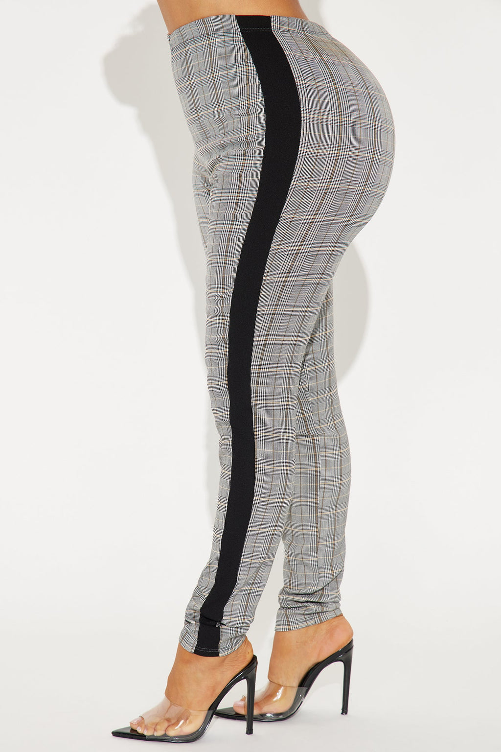 Fully Booked Striped Plaid Legging - Grey/combo