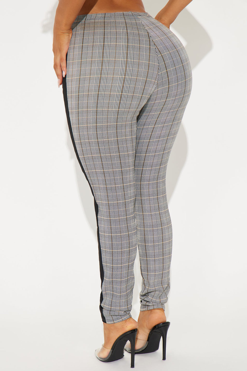 Fully Booked Striped Plaid Legging - Grey/combo