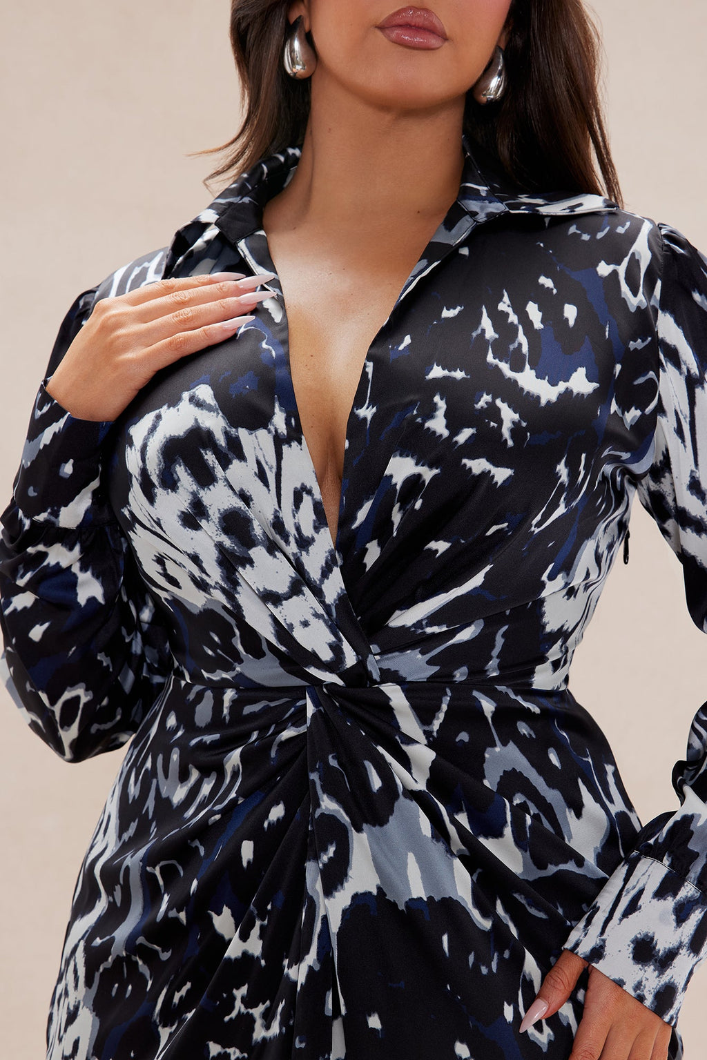 Lienna Satin Maxi Dress - Black/combo