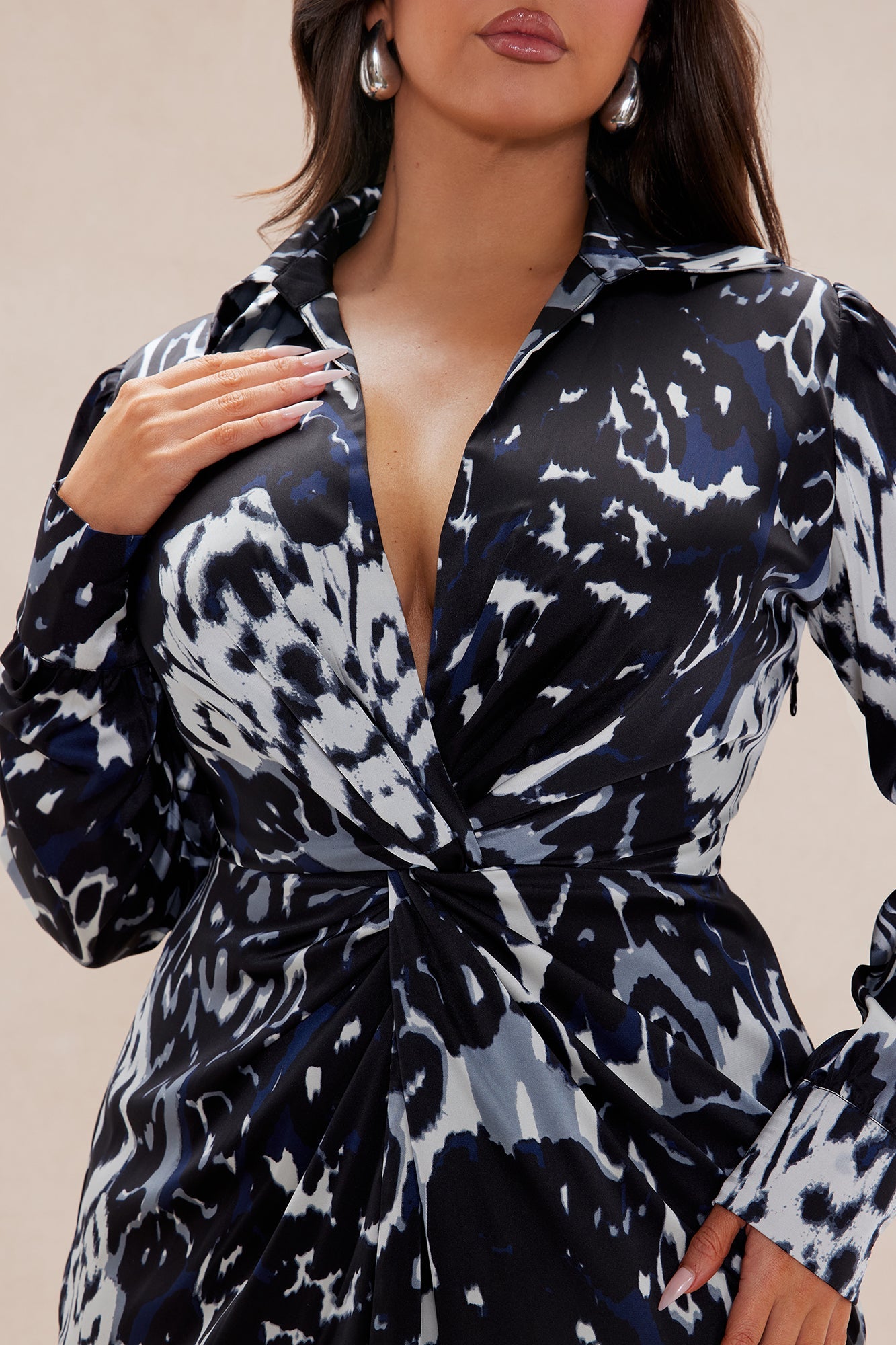 Lienna Satin Maxi Dress - Black/combo