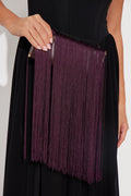 Crimson Sway Feather Clutch - Burgundy