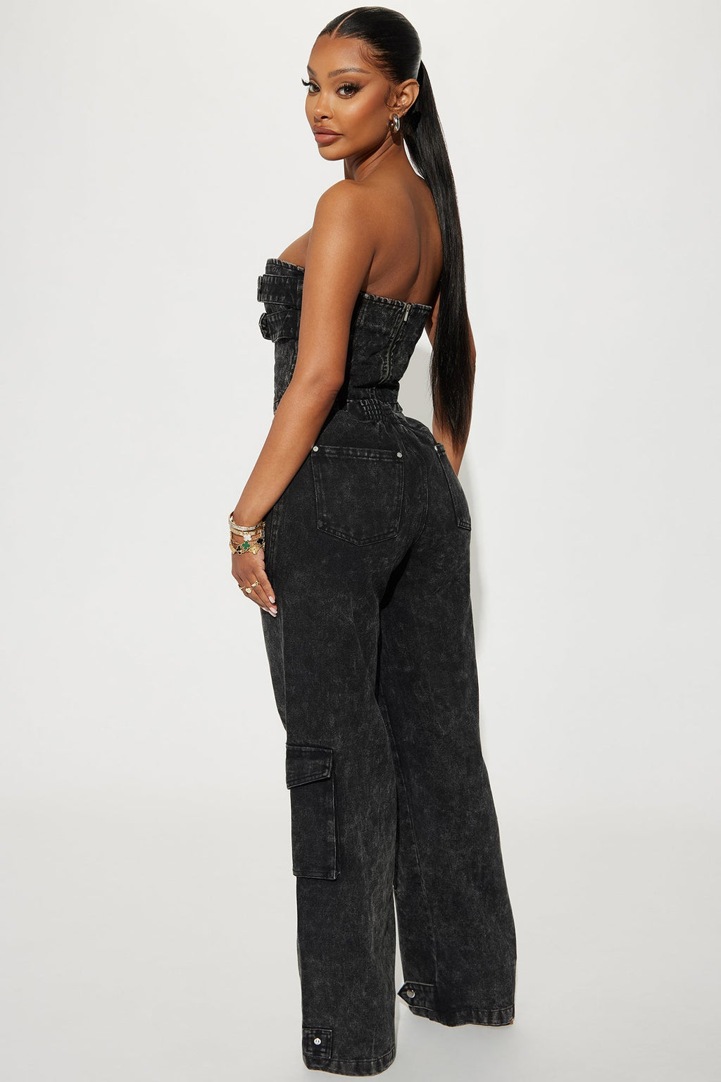 Sweet Love Mineral Wash Pant Set - Black