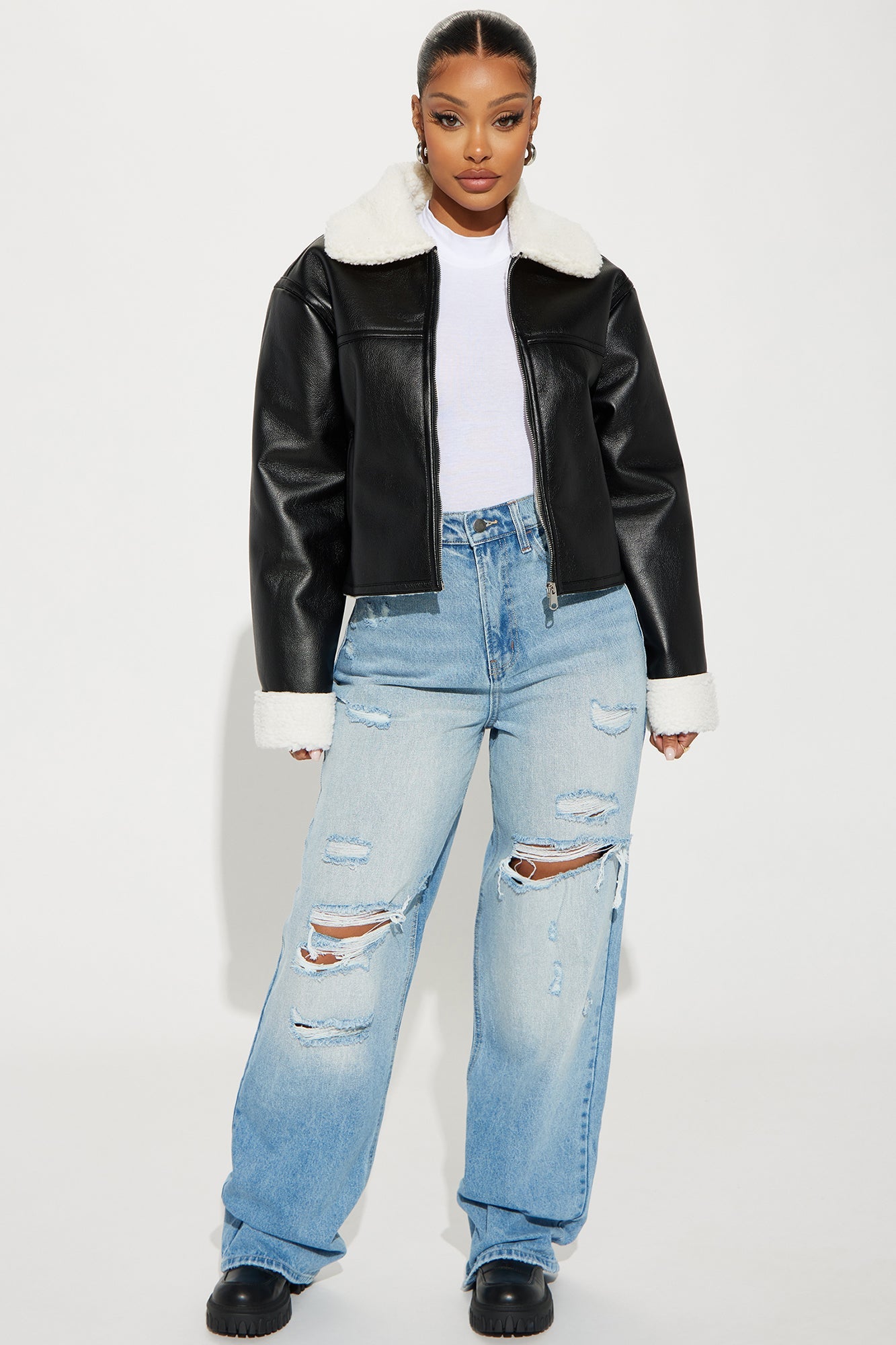 Downtown Girl Bomber Jacket - Black