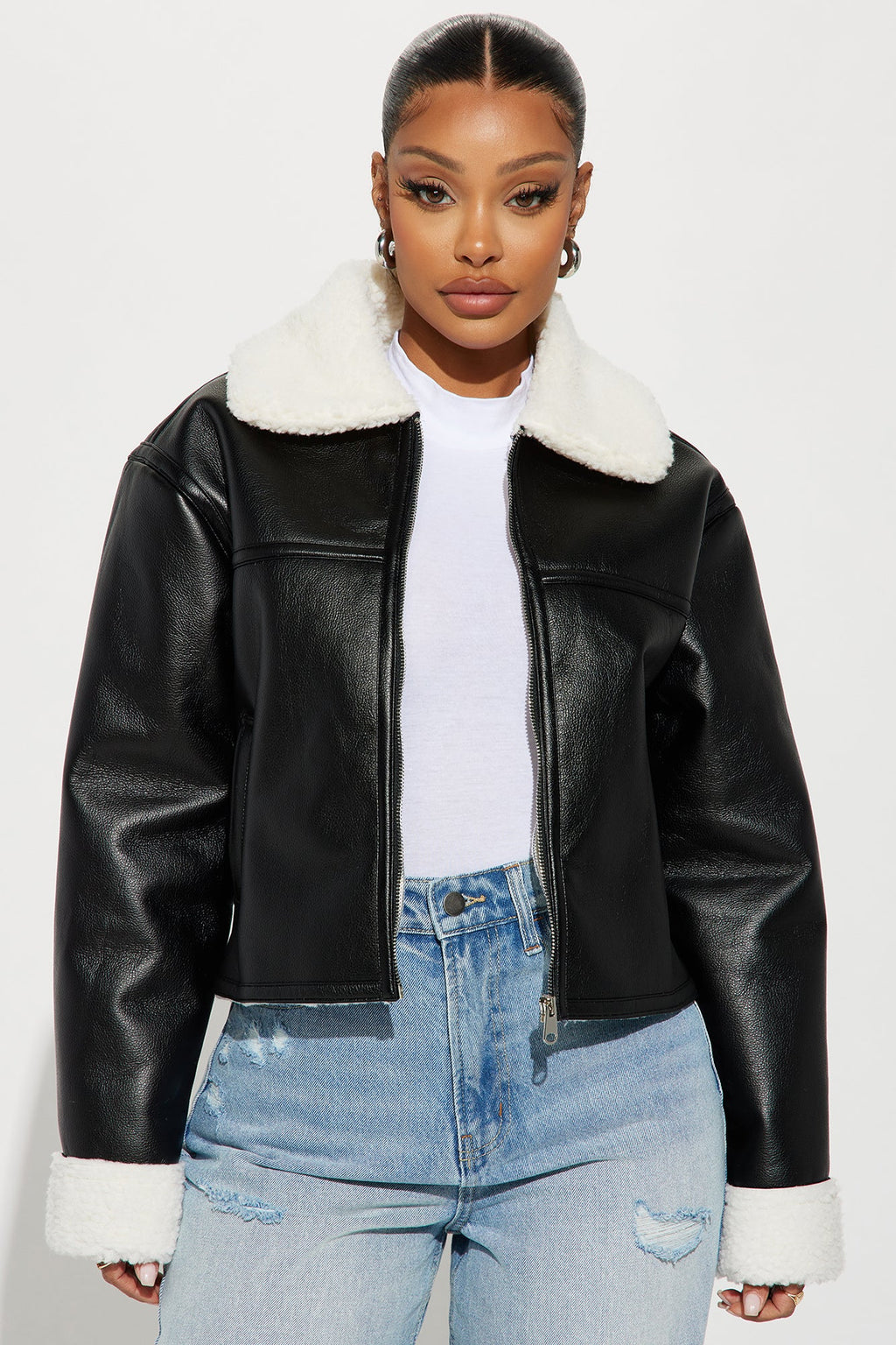 Downtown Girl Bomber Jacket - Black