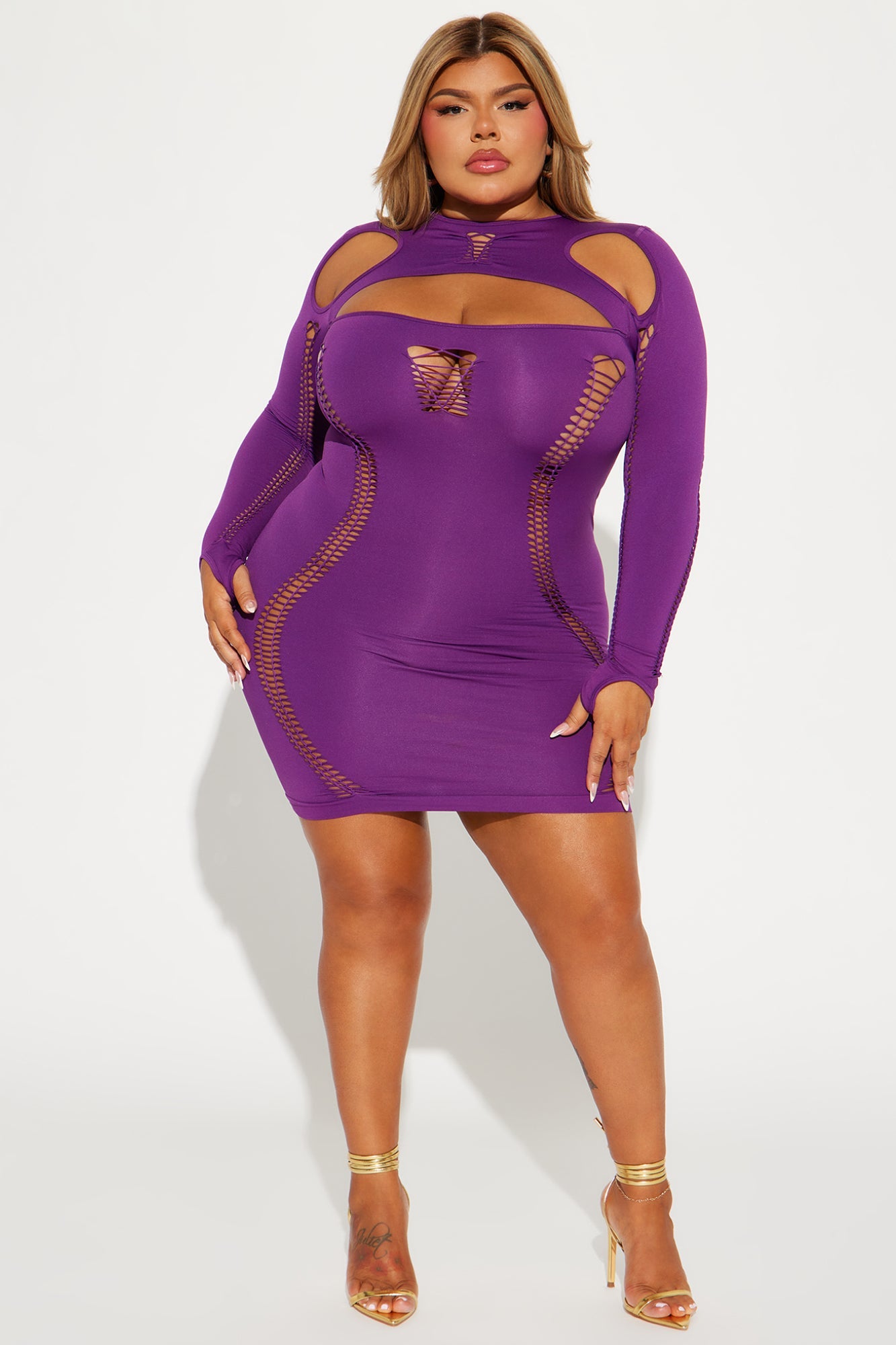 Next Seamless Mini Dress - Purple