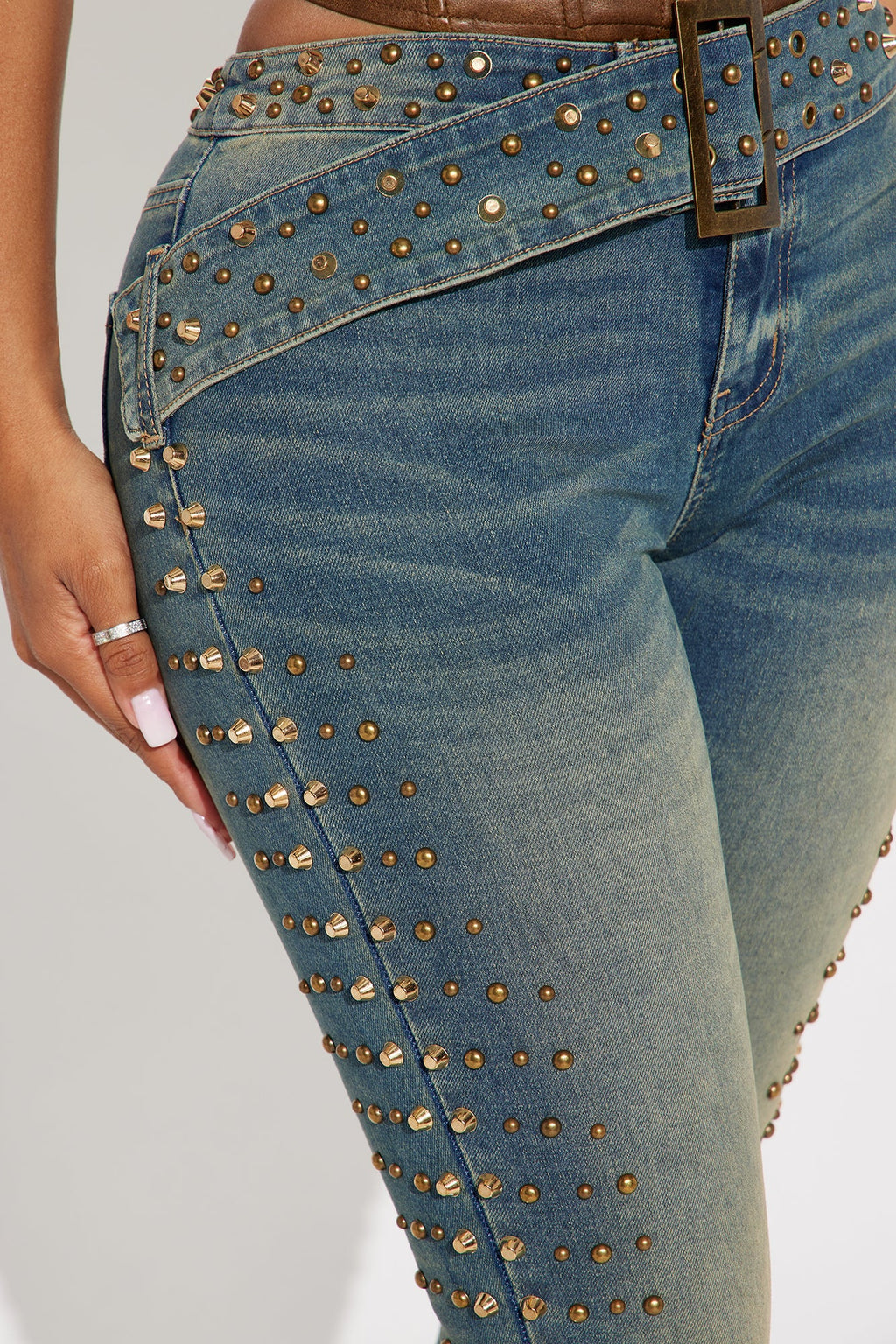Ayami Embellished Tinted Bootcut Jeans - Vintage Wash