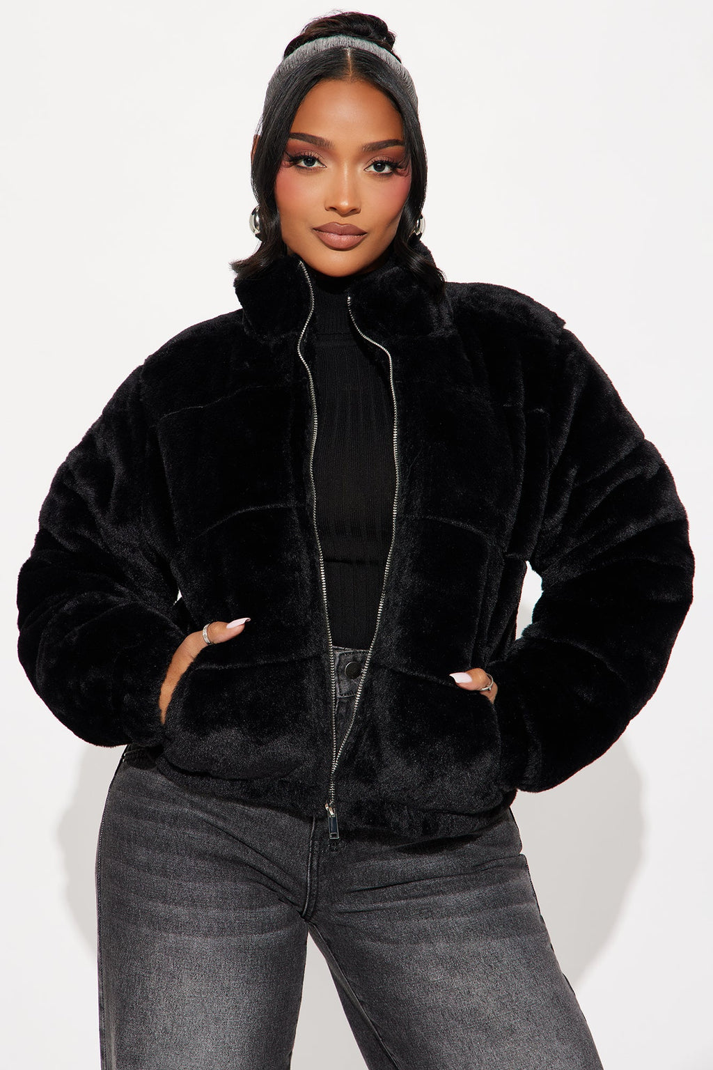 Elizabeth Faux Fur Jacket - Black