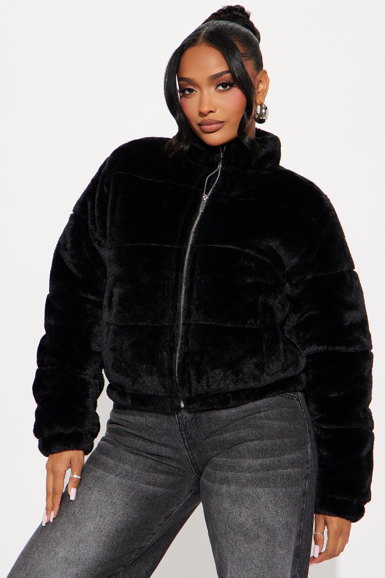 Elizabeth Faux Fur Jacket - Black
