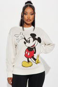 Mickey Mouse Waving Sweater - White/combo