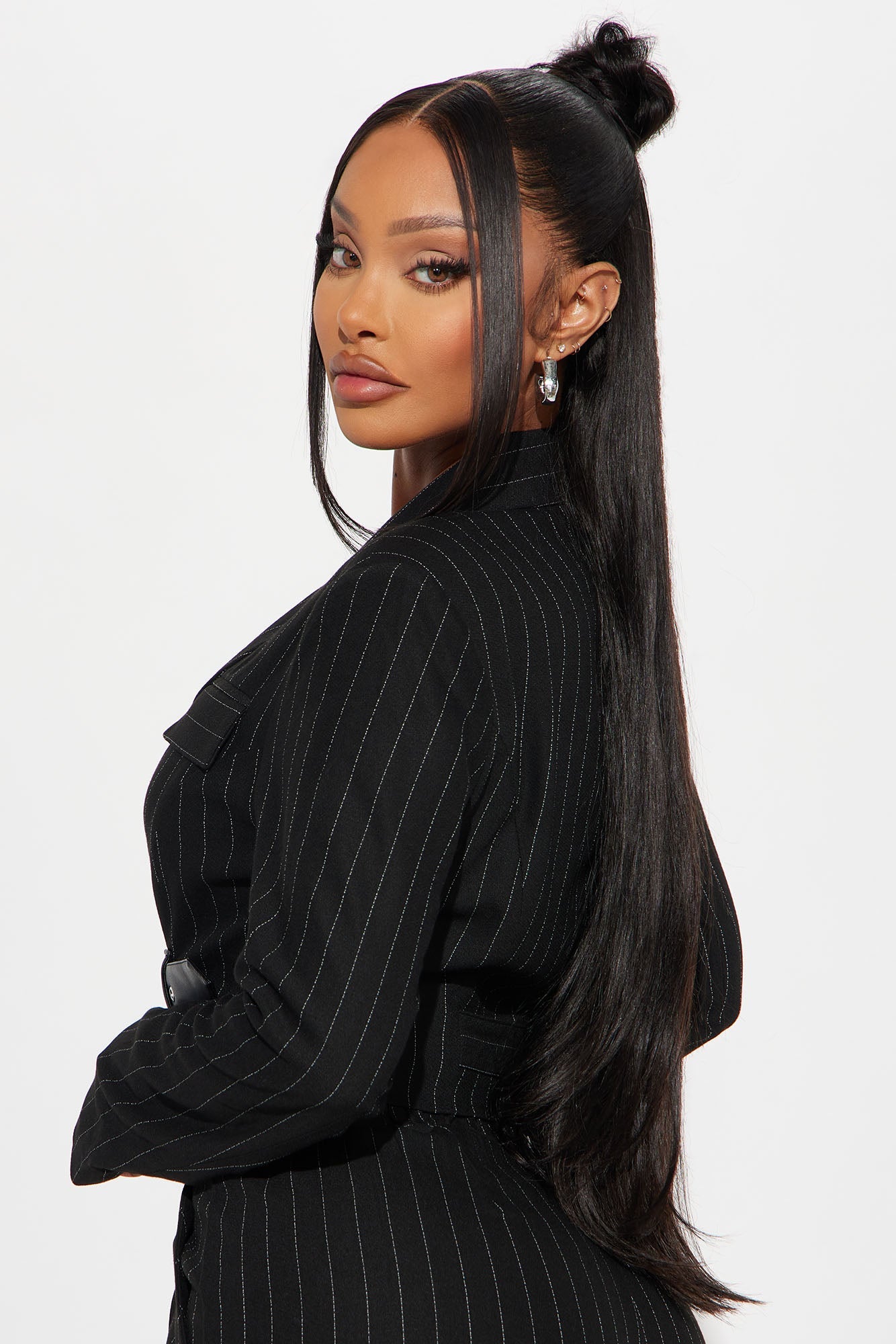 Breakeven Pinstripe Blazer - Black