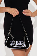 Velvet Edit Von Dutch Shoulder Bag - Black/White