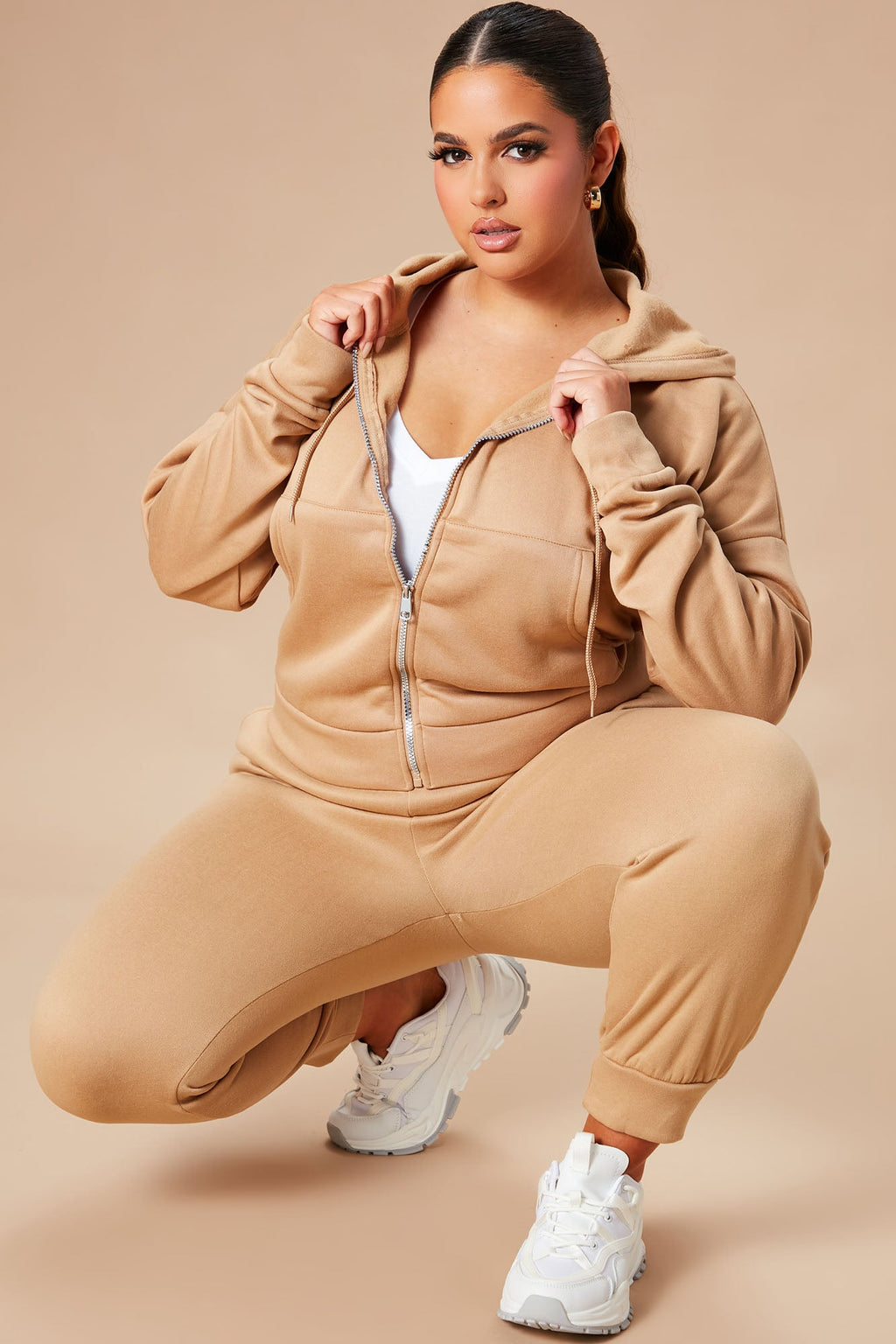 I Got This Zip Up Jacket And Jogger Set - Mocha