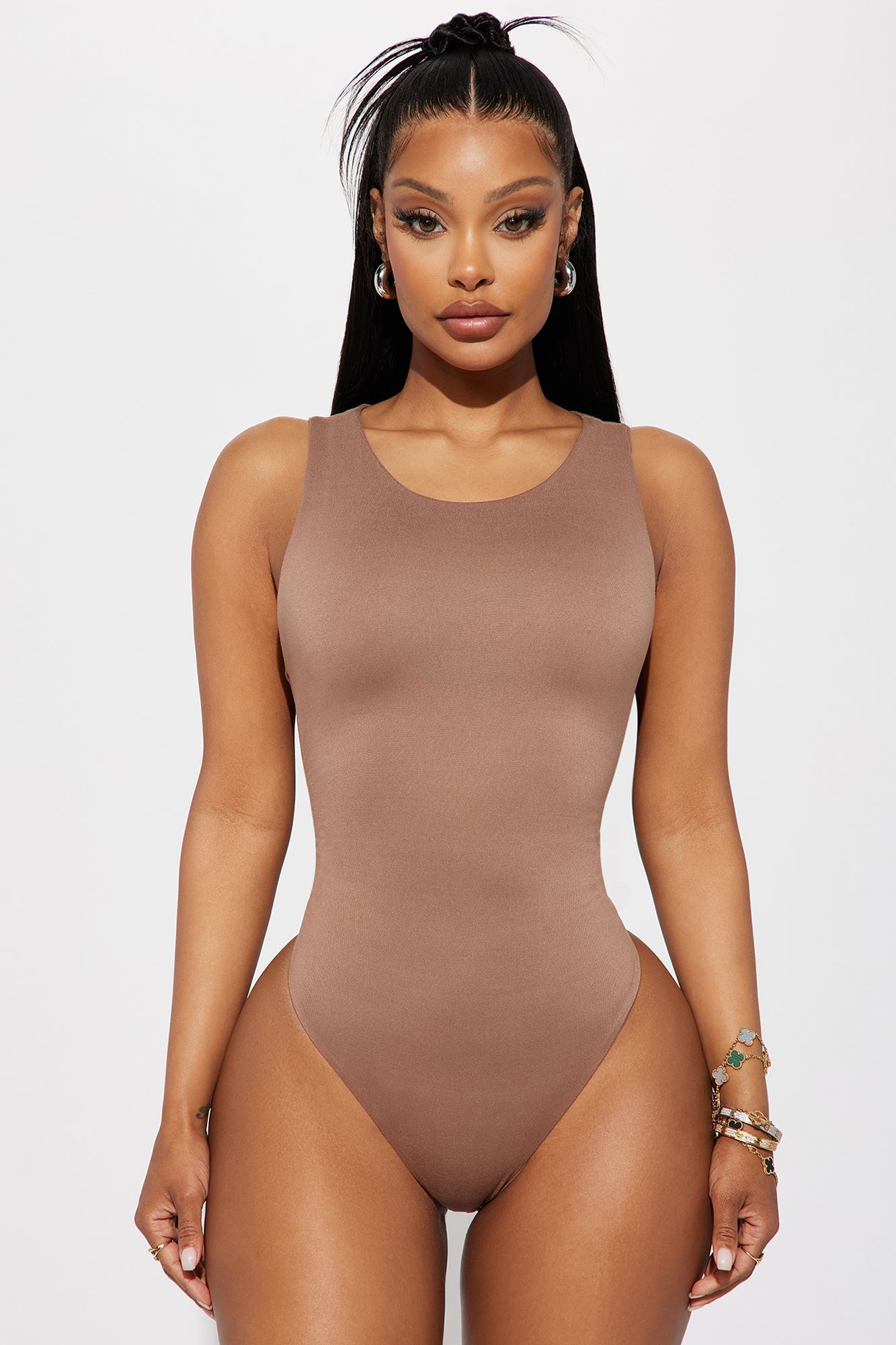 Poppy Sleeveless Bodysuit - Taupe