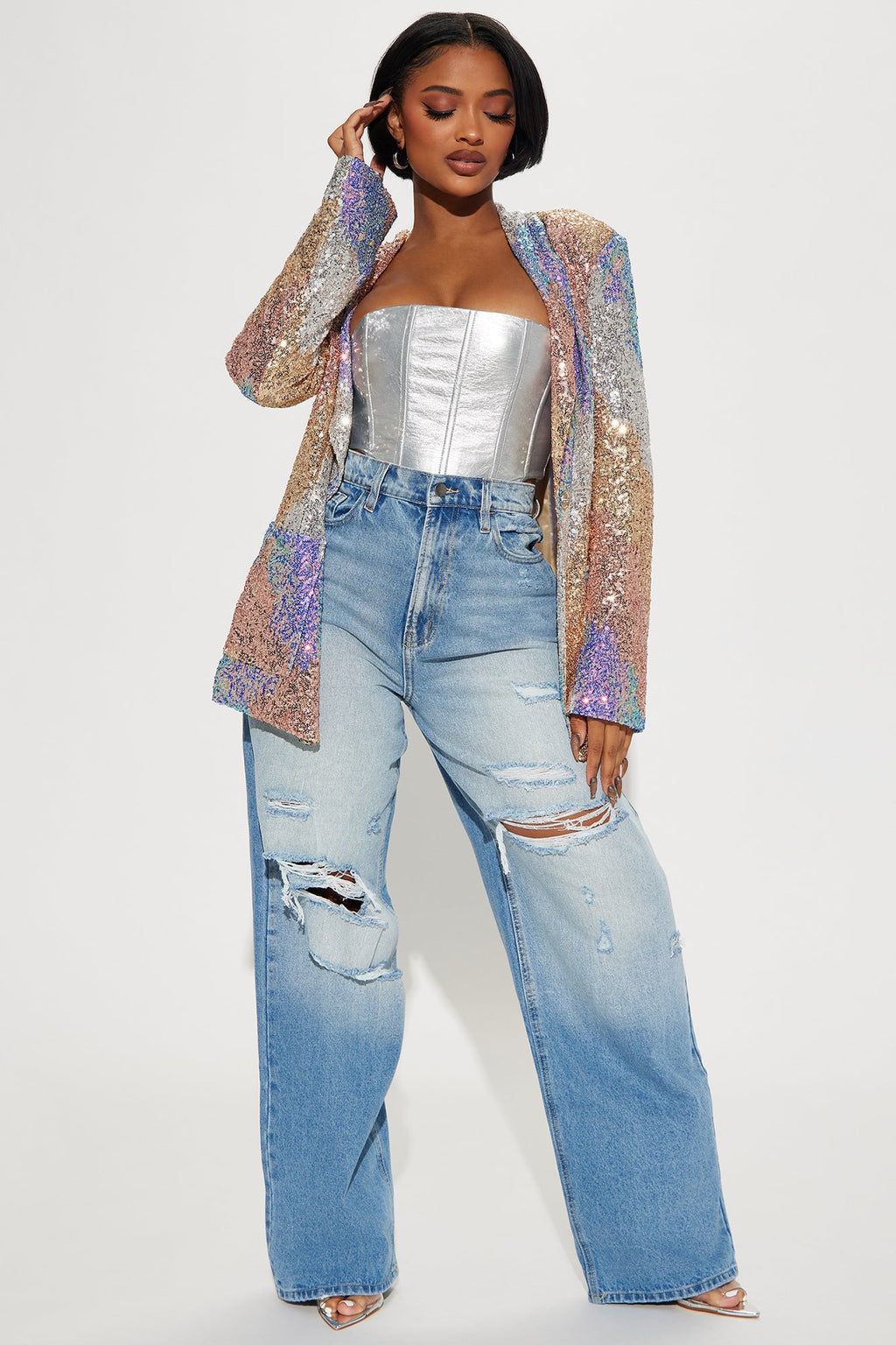 Office Party Sequin Blazer - Multi Color