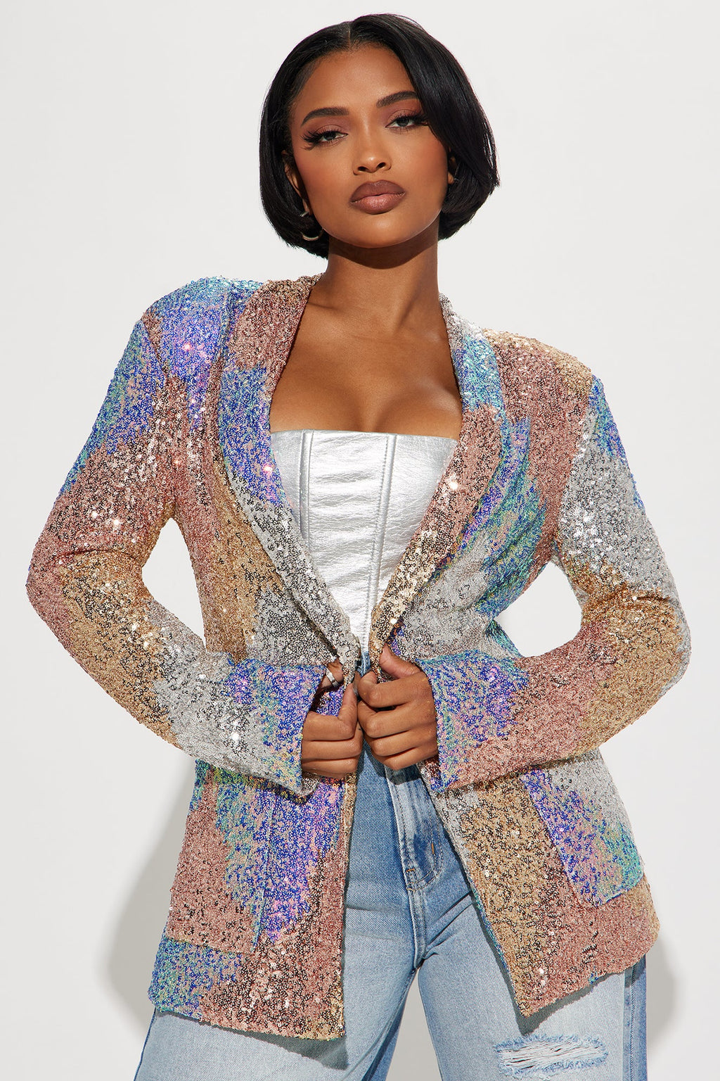 Office Party Sequin Blazer - Multi Color