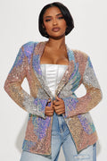 Office Party Sequin Blazer - Multi Color