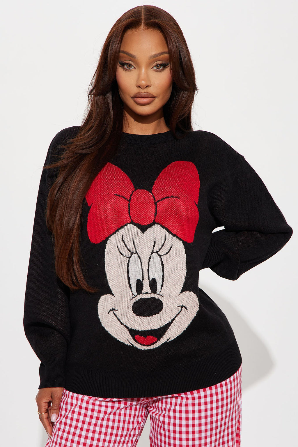 Minnie Mouse Wink Sweater - Black/combo