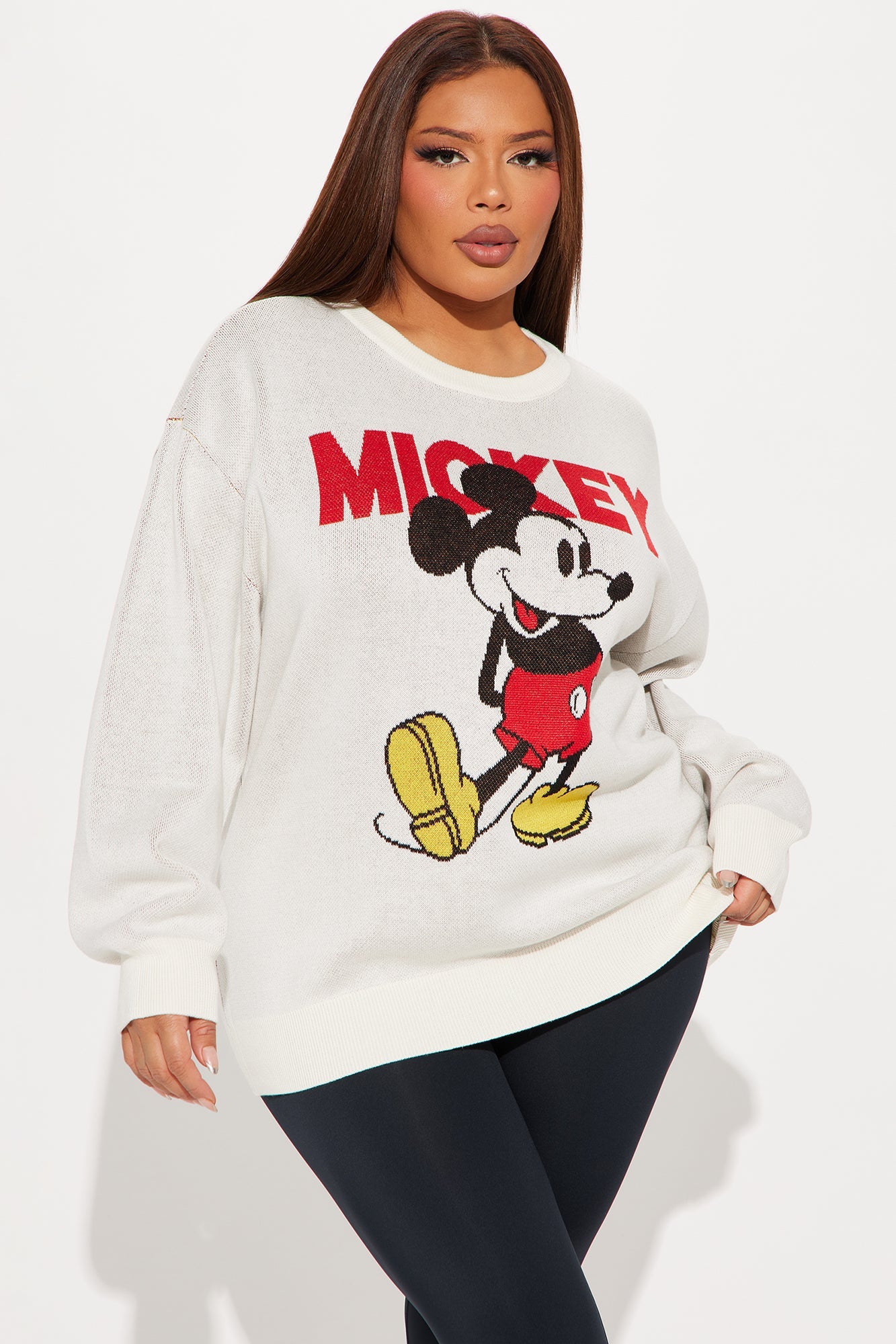 Happy Mickey Mouse Sweater - White/combo