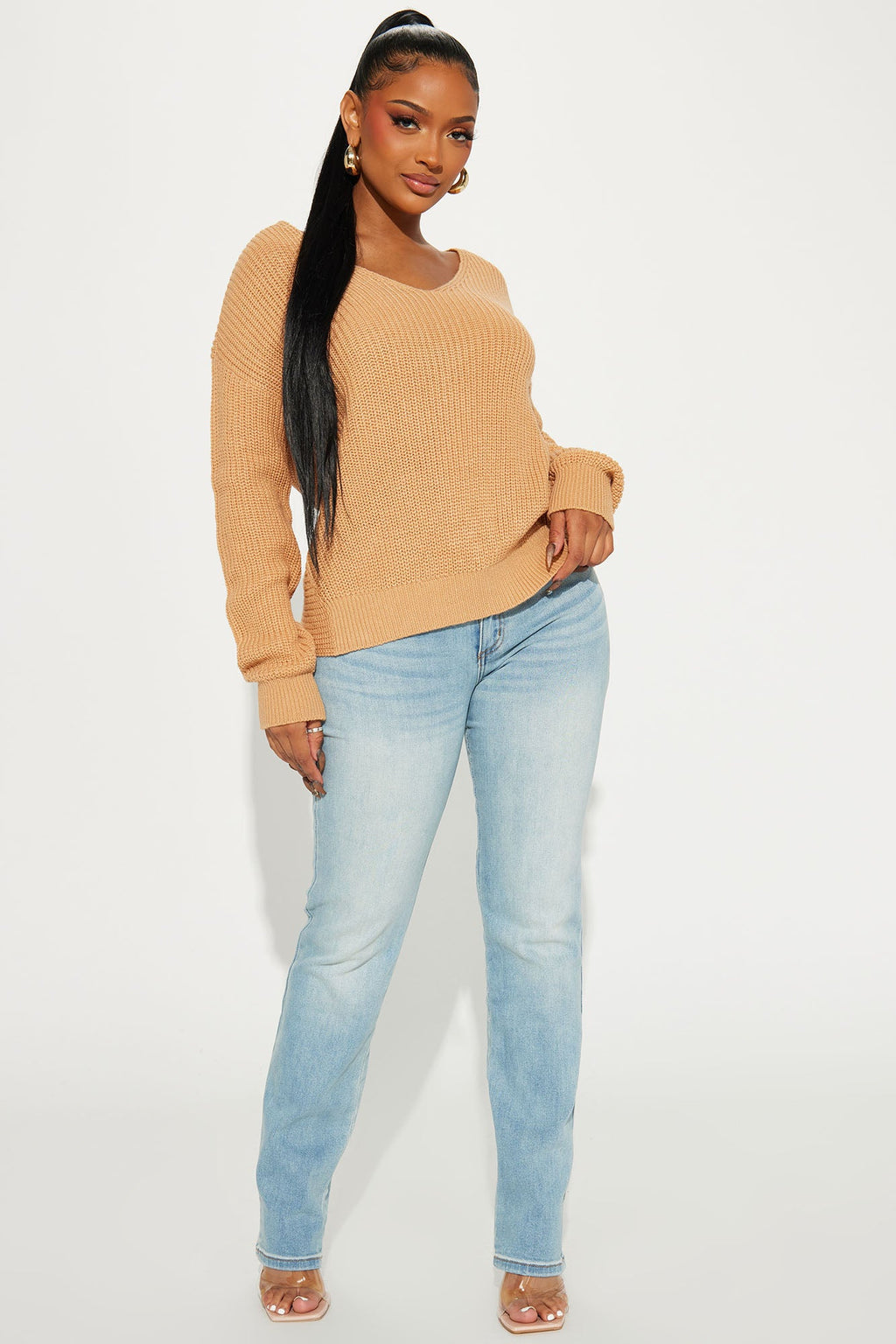 Falls Favorite Girl Sweater II - Camel