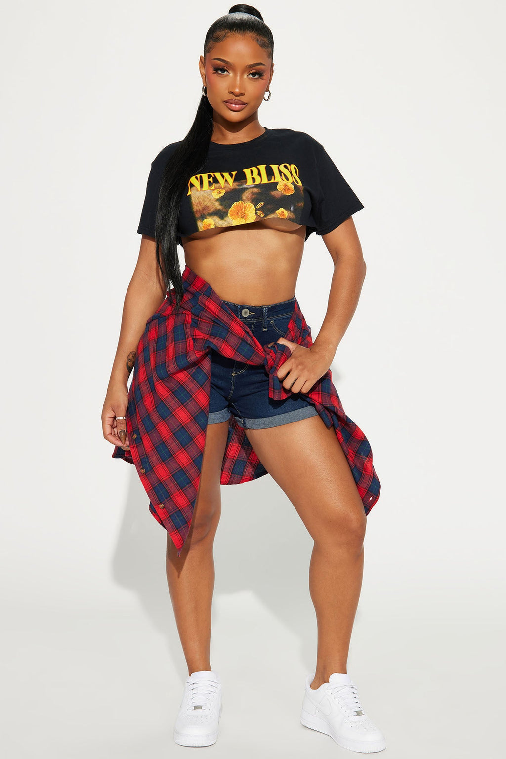 No Muffin Top Denim Shorts - Dark Denim