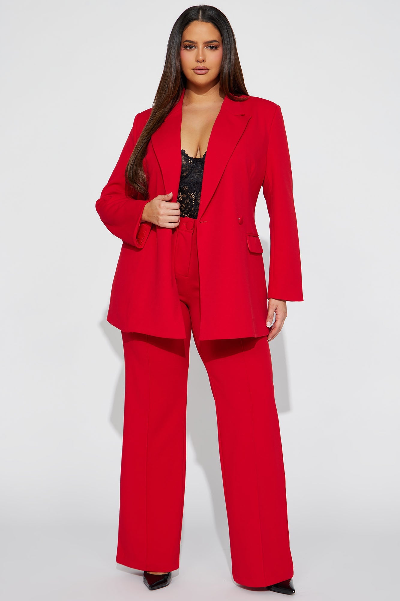 Dreamy Moments Blazer Set - Red