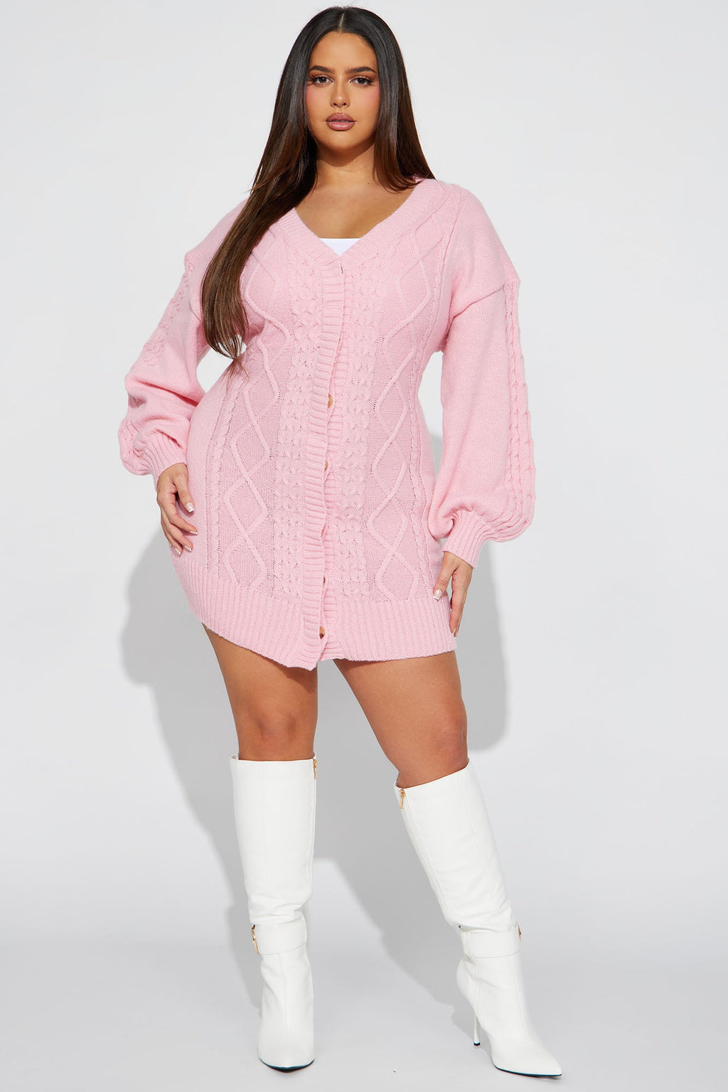 Julie Sweater Mini Dress - Pink