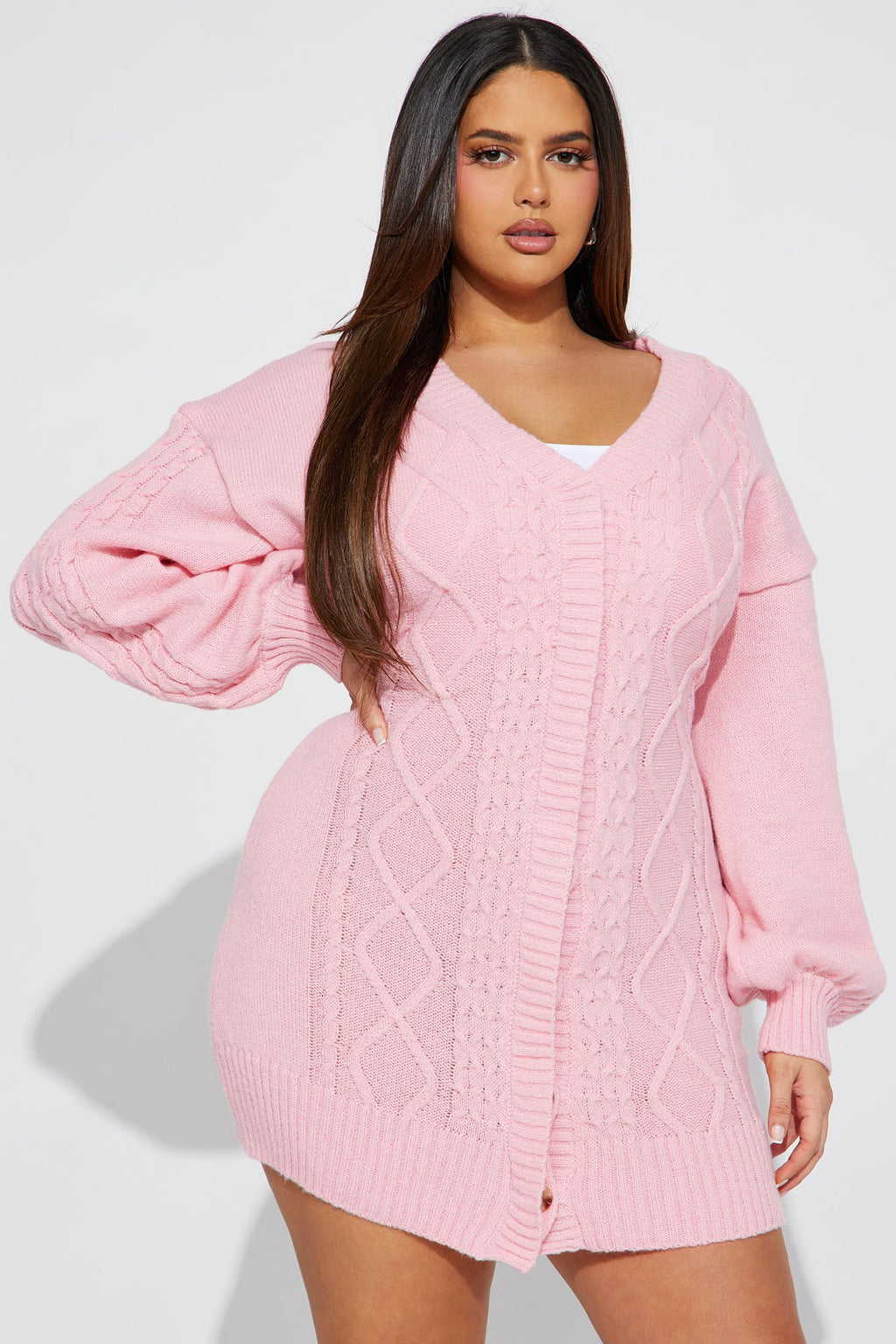 Julie Sweater Mini Dress - Pink