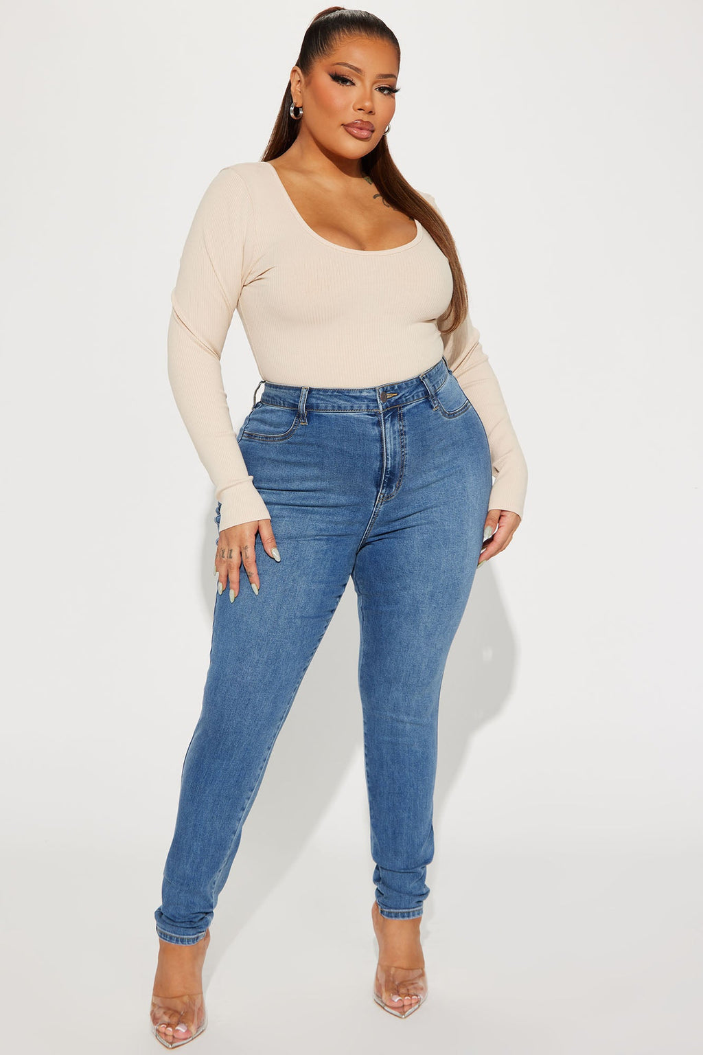 Dare Devil High Rise Skinny Jeans - Medium Blue Wash