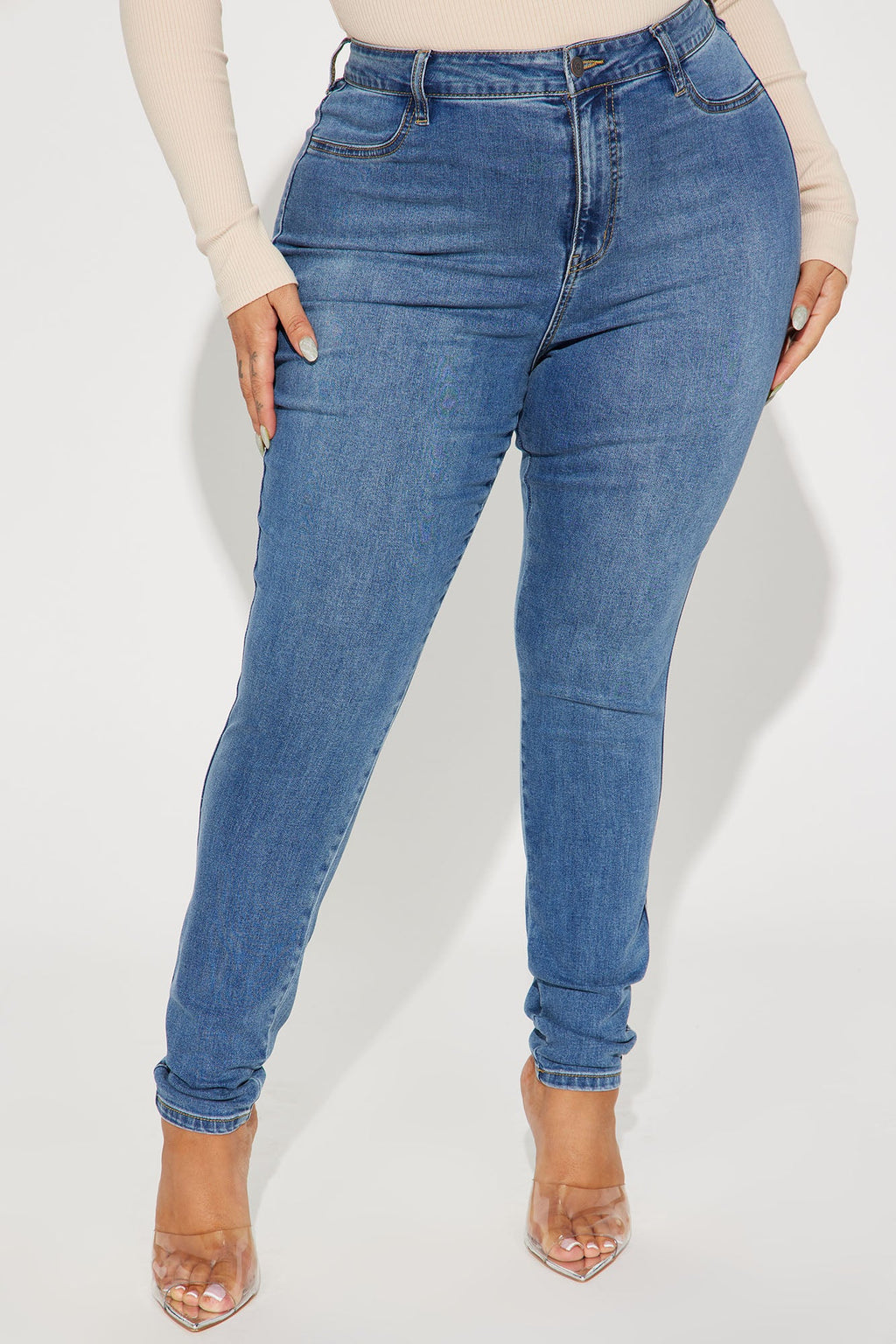 Dare Devil High Rise Skinny Jeans - Medium Blue Wash