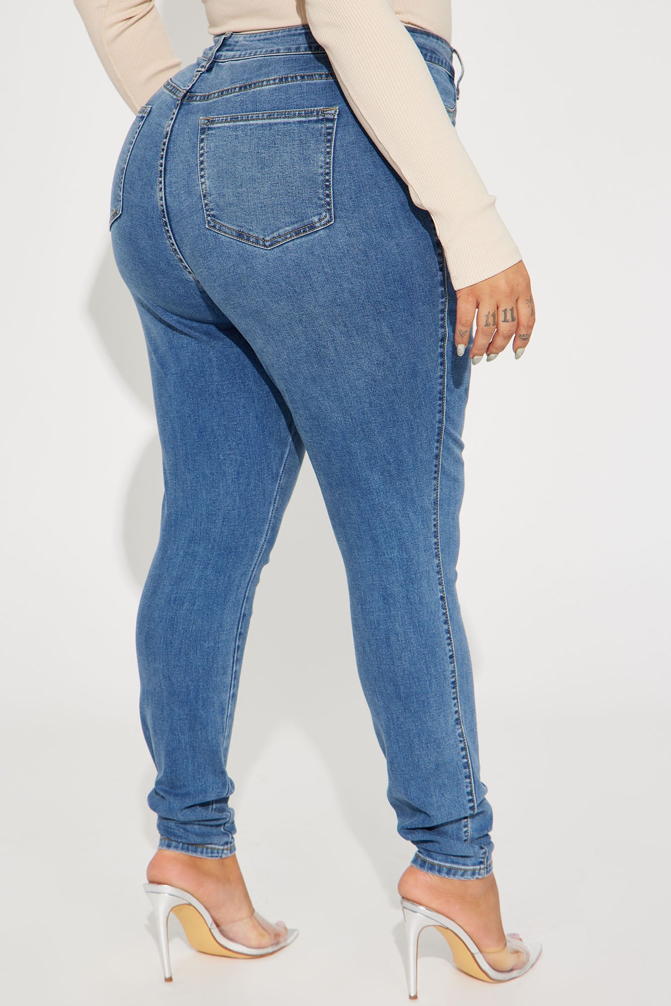 Dare Devil High Rise Skinny Jeans - Medium Blue Wash