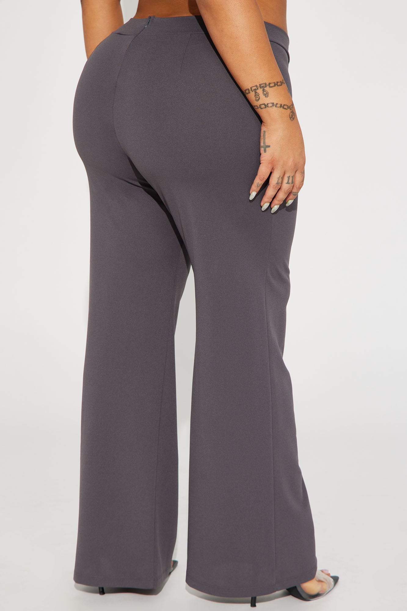 Petite Victoria High Waisted Dress Pants - Charcoal