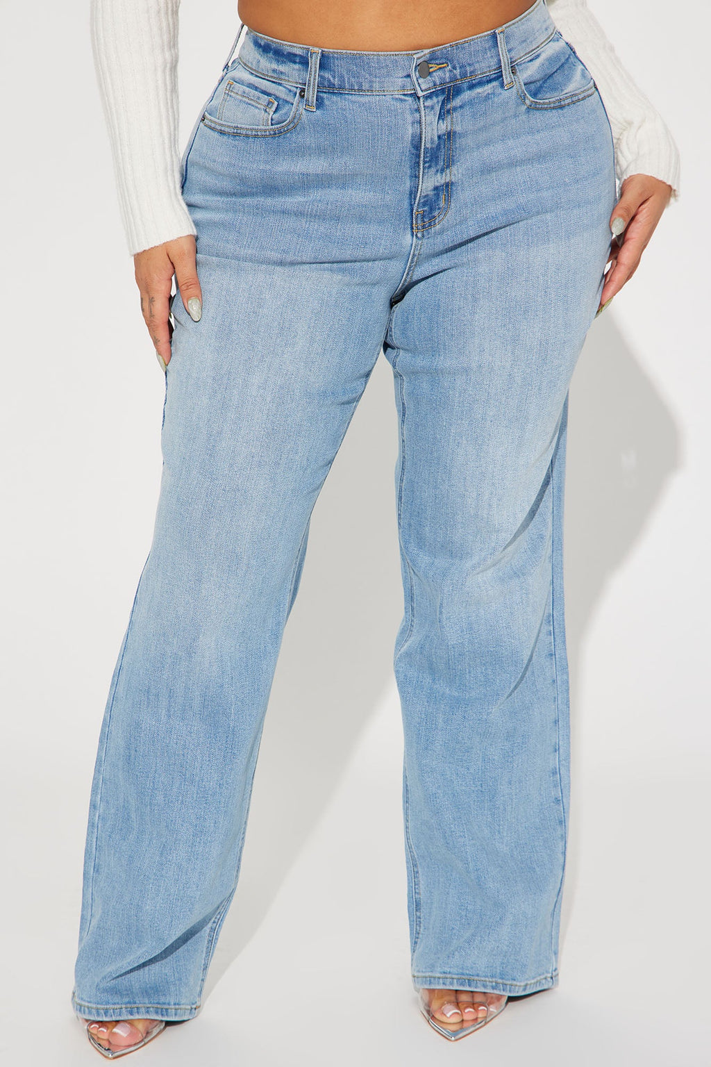 Be Authentic Slouchy Stretch Straight Leg Jeans - Vintage Wash