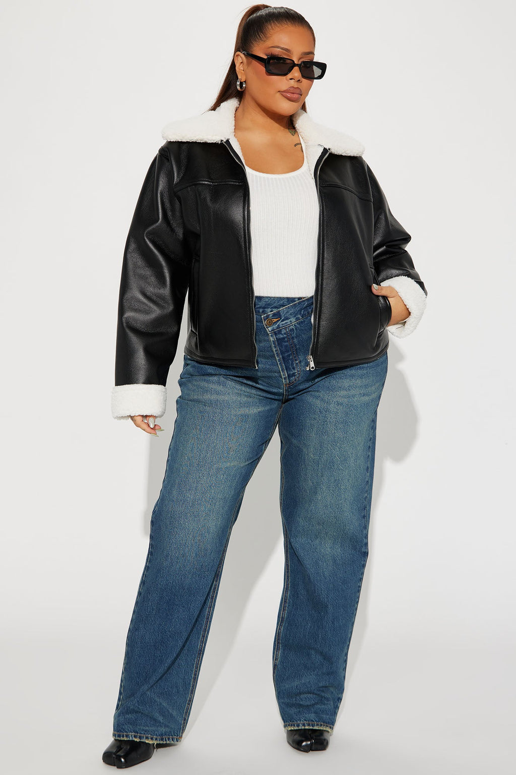 Downtown Girl Bomber Jacket - Black