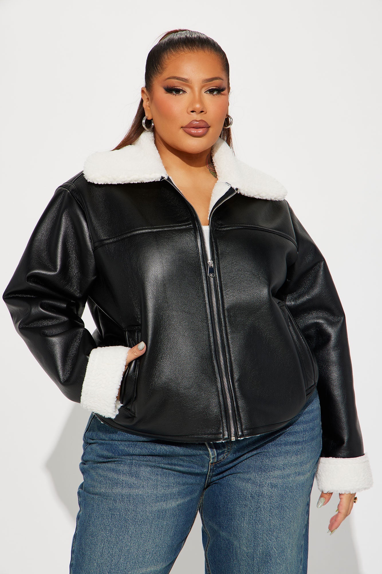 Downtown Girl Bomber Jacket - Black