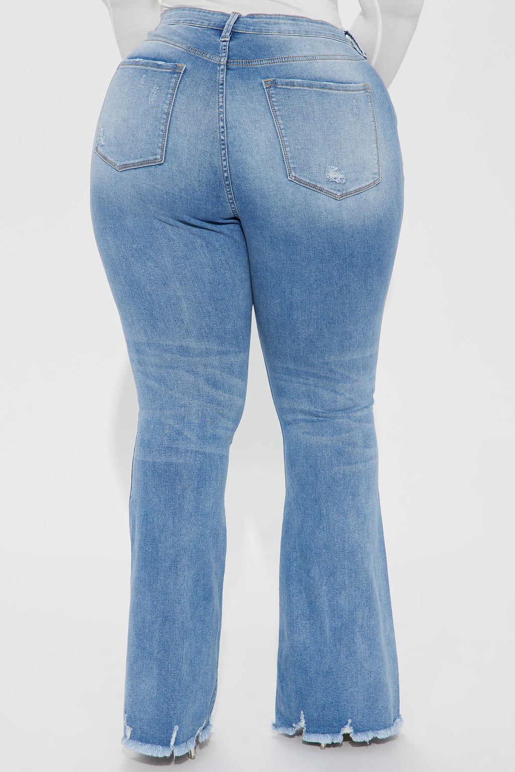 Wandered Off Stretch Ripped Flare Jeans - Light Wash