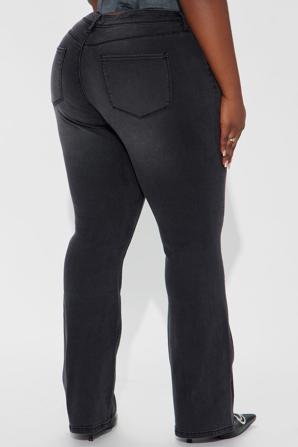 Lost Without You Soft Stretch Bootcut Jeans - Black Wash