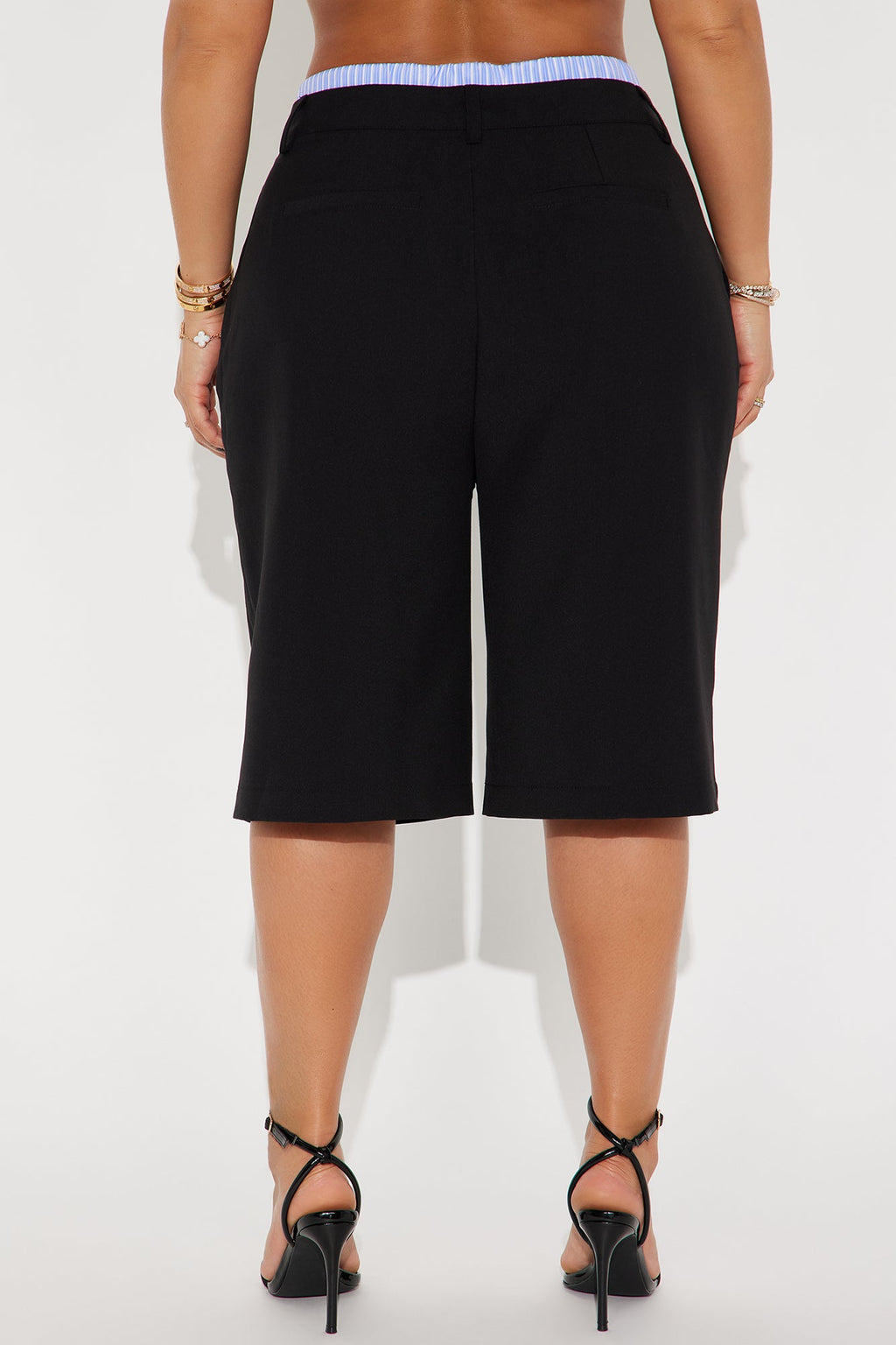Iliana Double Waistband Bermuda Trouser Short - Black