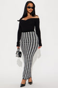 Mariana Sweater Knit Maxi Skirt - Black/White