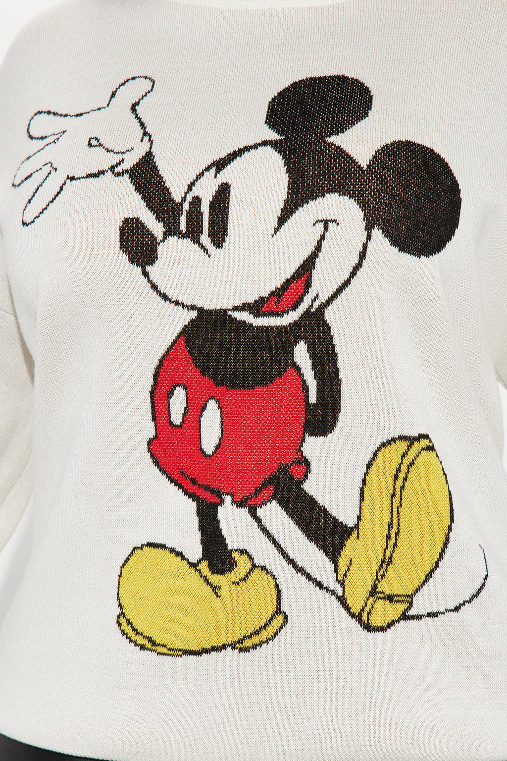 Mickey Mouse Waving Sweater - White/combo