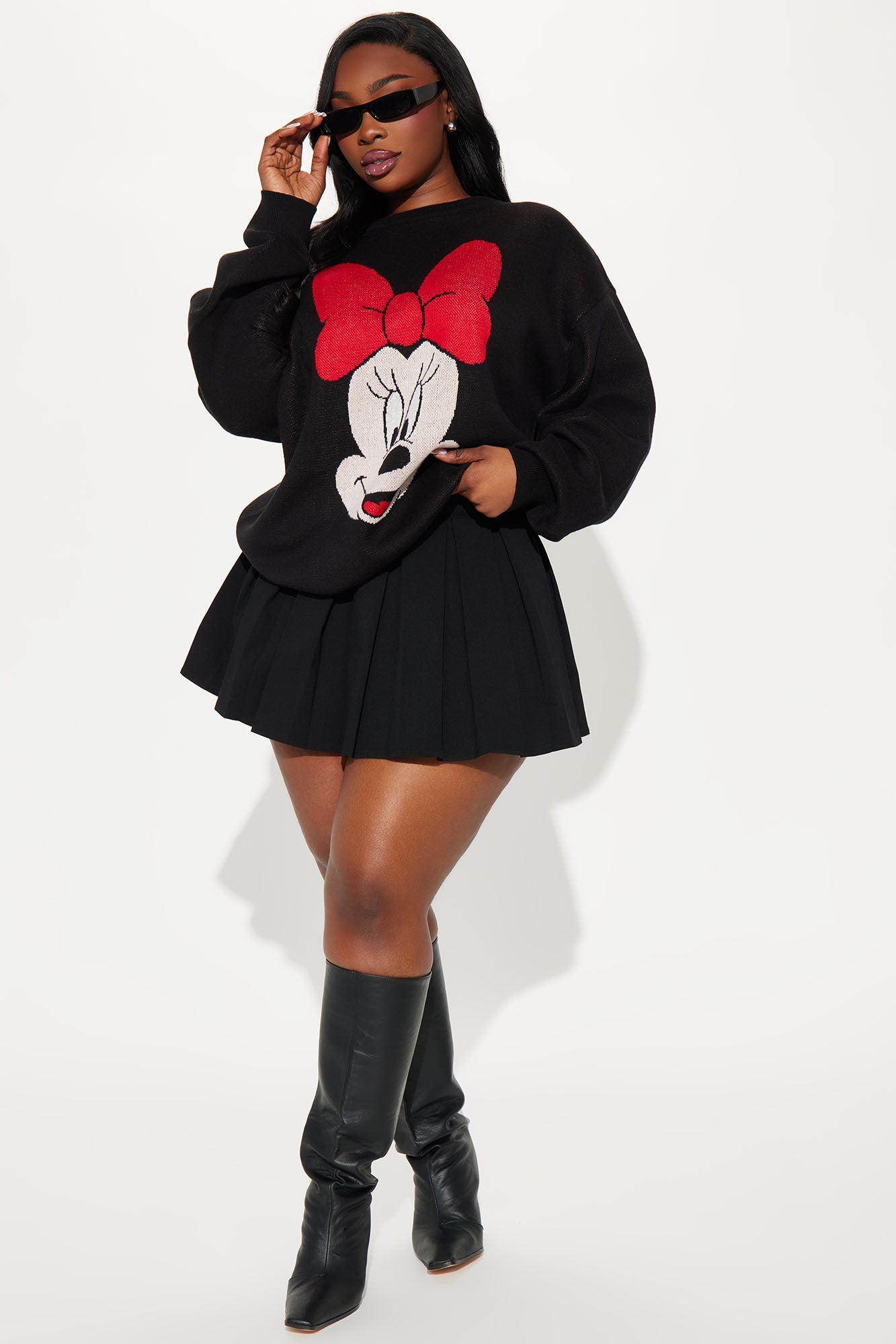 Minnie Mouse Wink Sweater - Black/combo