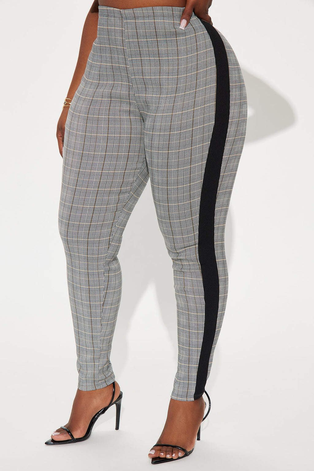 Fully Booked Striped Plaid Legging - Grey/combo