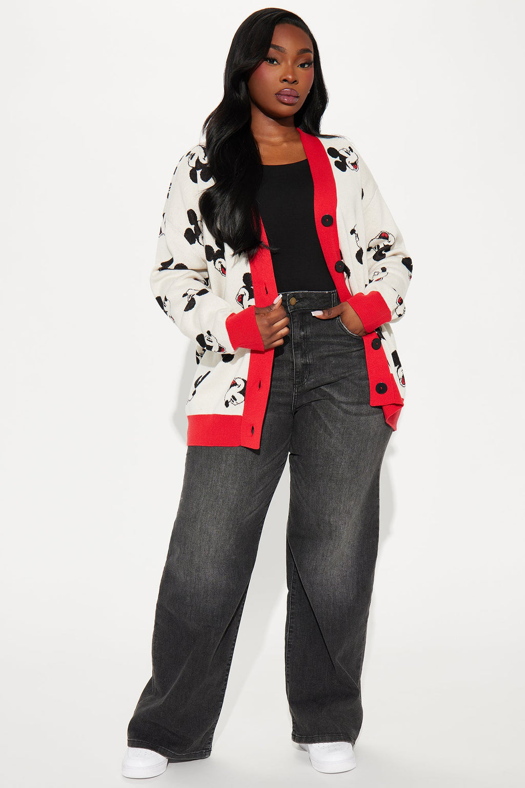 Mickey Mouse Cardigan - Cream/combo