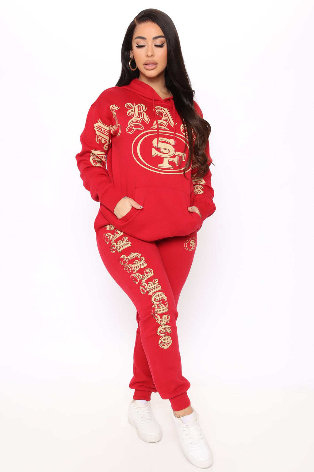 NFL Old English 49ers Hoodie - Burgundy
