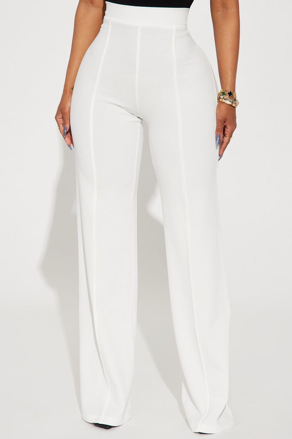 Victoria High Waisted Dress Pants - White