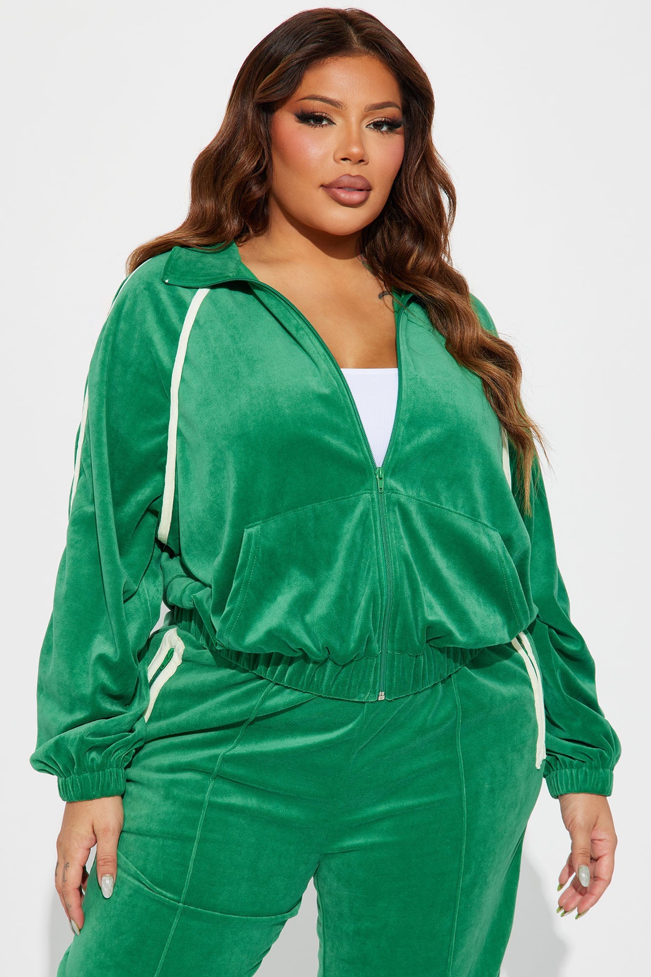 Old School Velour Jogger Set - Green